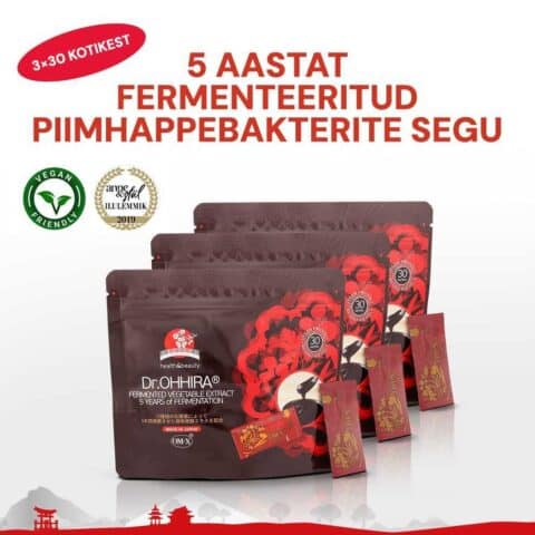Dr.OHHIRA® 5-AASTANE RETSEPT HAPENDATUD TAIMEDE JA PIIMHAPPEBAKTERITEGA, 3 x 30 kotikest