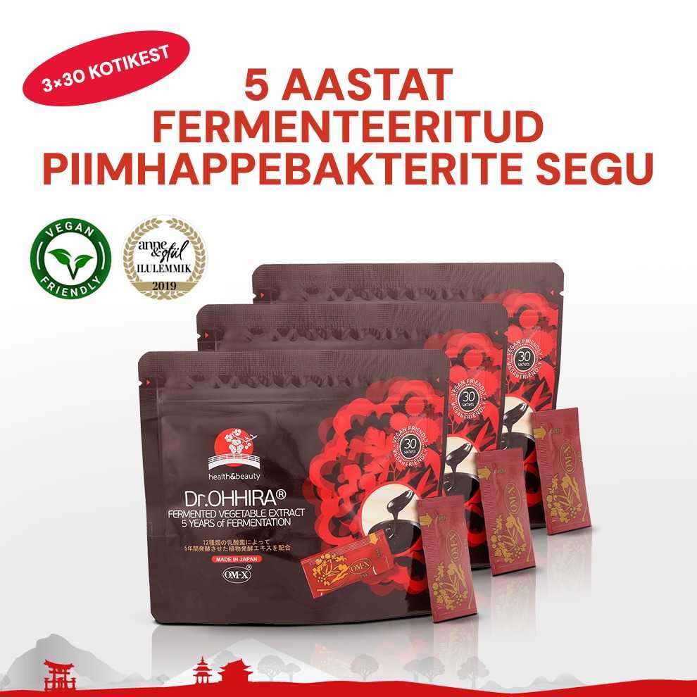 Dr.OHHIRA® 5-AASTANE RETSEPT HAPENDATUD TAIMEDE JA PIIMHAPPEBAKTERITEGA, 3 x 30 kotikest