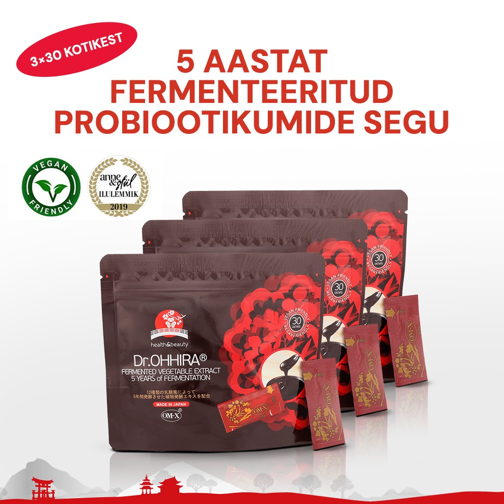 Dr.OHHIRA® 5-AASTANE RETSEPT HAPENDATUD TAIMEDE JA PIIMHAPPEBAKTERITEGA, 3 x 30 kotikest