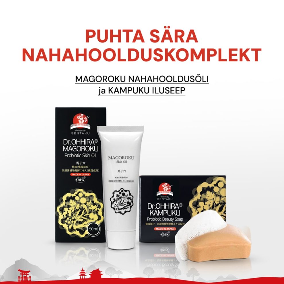 Nahahoolduskomplekt: MAGOROKU nahahooldusõli ja KAMPUKU iluseep