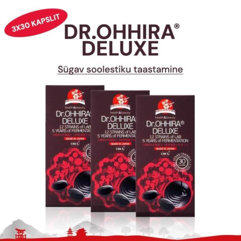 Dr.OHHIRA® DELUXE 5-AASTANE RETSEPT 12 SORDI ELUSBAKTERITEGA, 3 x 30 kapslit
