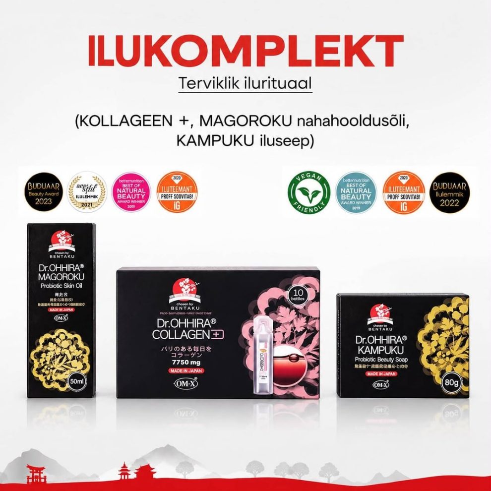 ILUKOMPLEKT: KOLLAGEEN +, MAGOROKU nahahooldusõli, KAMPUKU iluseep