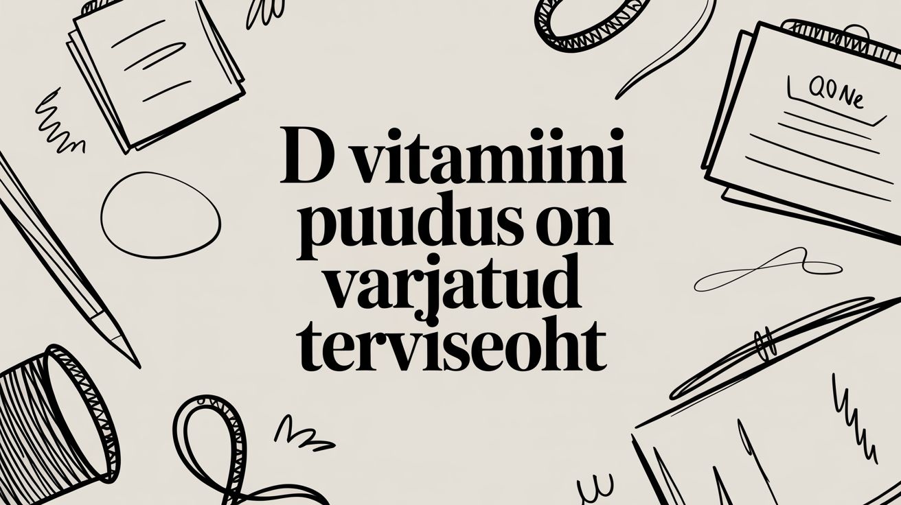 D-vitamiini puudus on Eesti kliimas elavatele inimestele laialt levinud ja sageli alahinnatud probleem. Tegemist on seisundiga, kus kehas pole piisavalt D-vitam