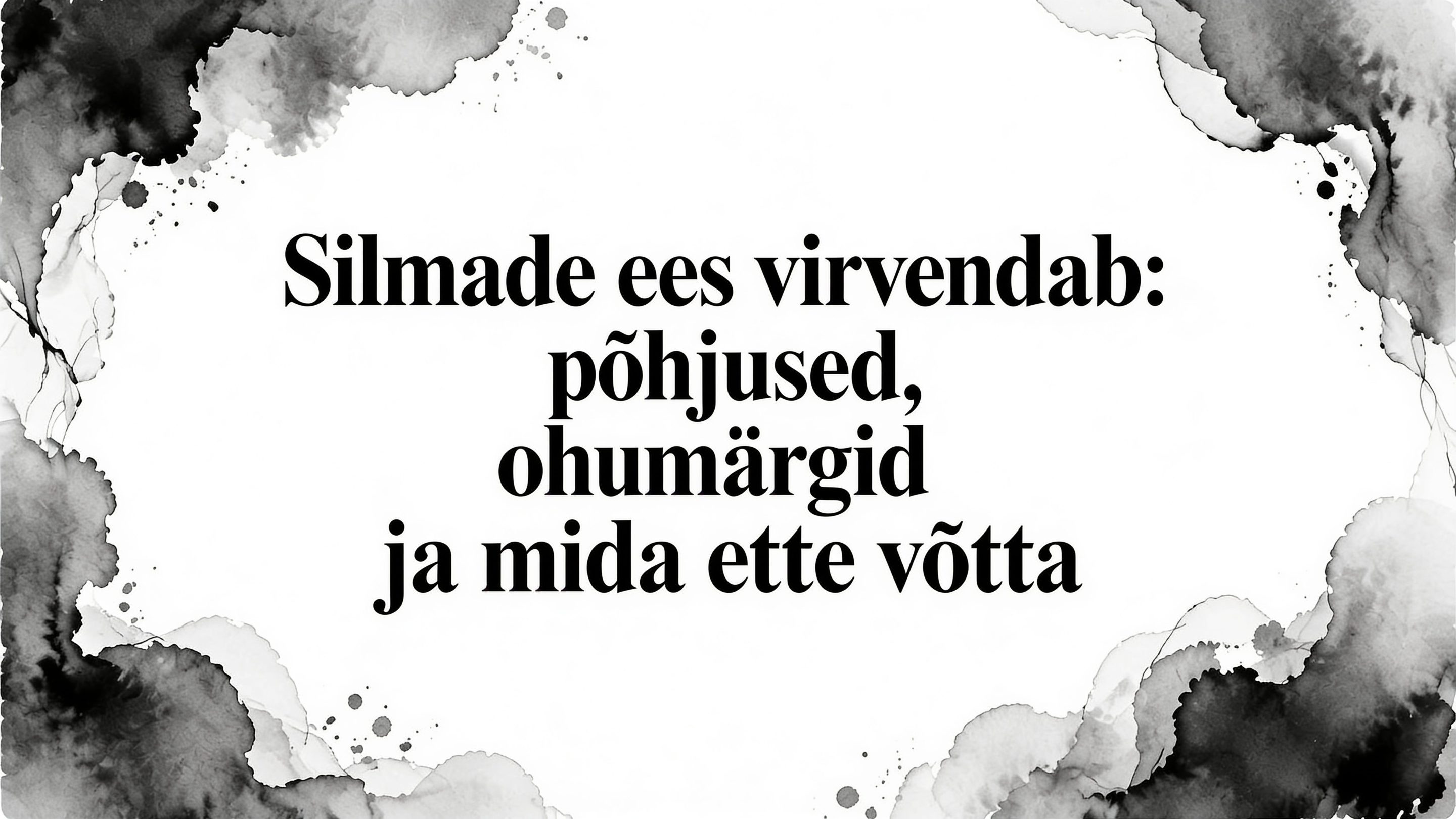 Istute õhtul arvuti taga, vaatad korraks ekraanilt üles ja märkad vaateväljas virvendavat valguslaiku, siksakke või värvilisi täppe. Võib-olla liiguvad need sil